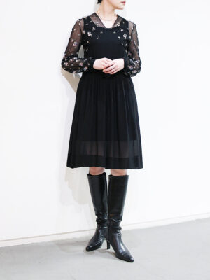 1950s embroidery sheer dress