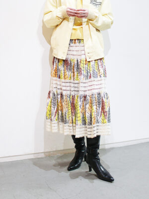 1960s swiching lace print skirt