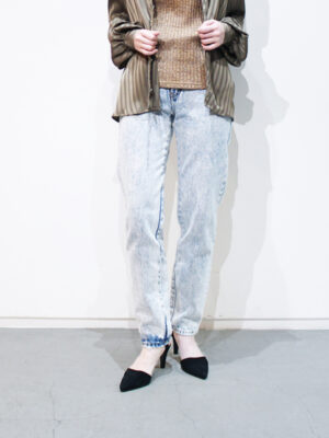 1990s tapered chemical wash denim pants