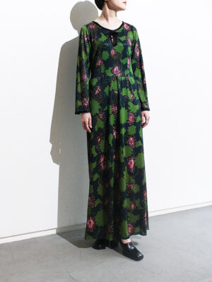 1970s botanical pattern dress