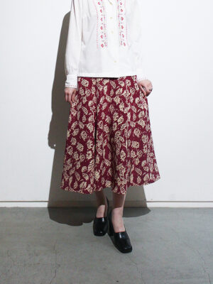 1990s back gather print skirt