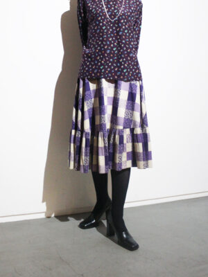 1950s check pattern print skirt