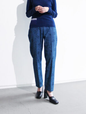 1980s butterfly jacquard pants