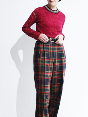 1990s beads neck flower lace cutsew