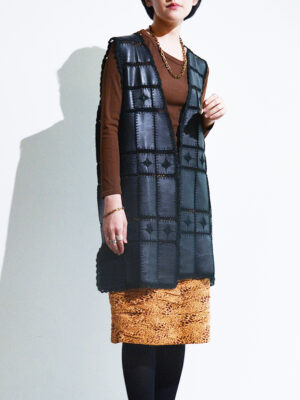 1980s fake leather vest