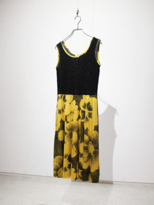 1980s no sleeve switching dress