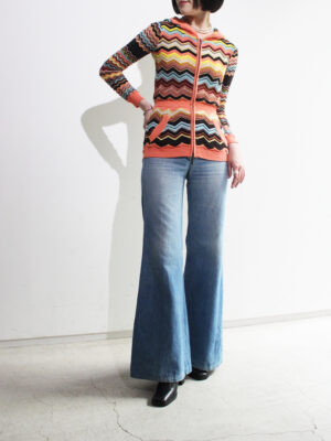1980s flare denim pants