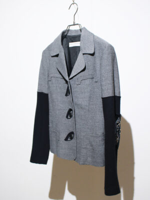 1990s knit sleeve tailored jacket