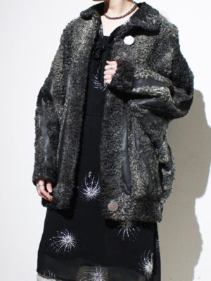 1960s astrakhan and leather coat