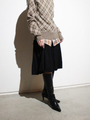 1980s switching leather skirt