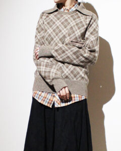 1970s wide collar knit sweater