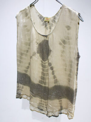 2000s random pleated sleeveless top