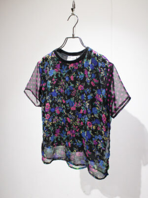 1980s short sleeve multi pattern top